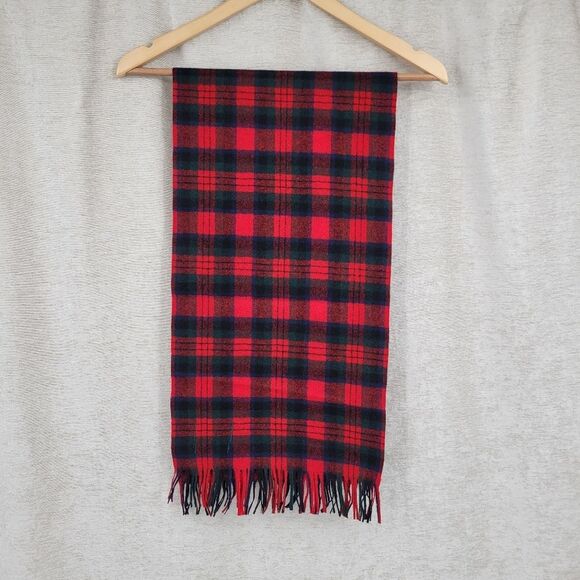 Pendleton Vintage Authentic Macduff Tartan Plaid Wool Scarf Red Green Blue - Picture 4 of 4